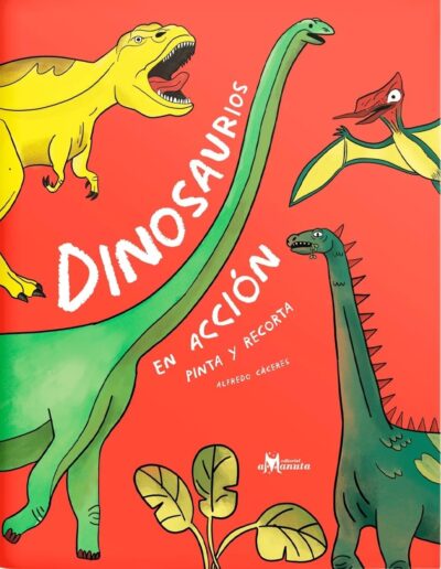 Dinosaurios en acción: Pinta y recorta